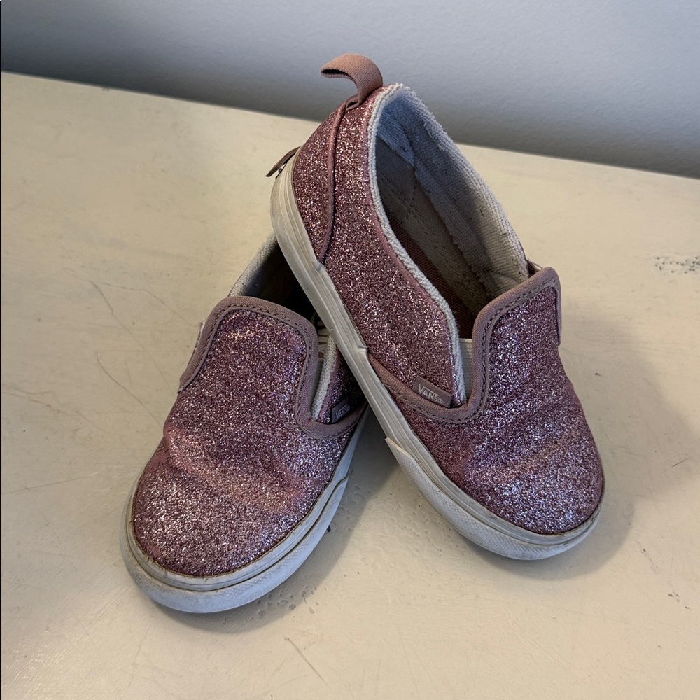Toddler Girls Glitter Vans Slides